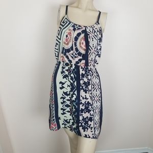 Jaloux racer back 100% silk patterned dress